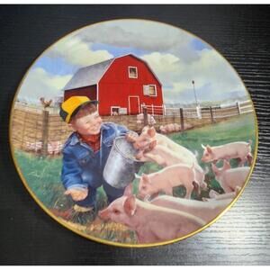Little Farmhands PIGLET ROUNDUP Collector Plate Donald Zolan Danbury Mint